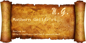 Mathern Gellért névjegykártya